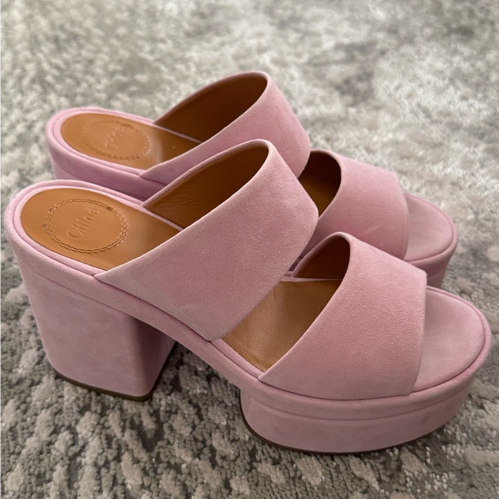 Chloé Odina suede sandals - dusty pink hue
